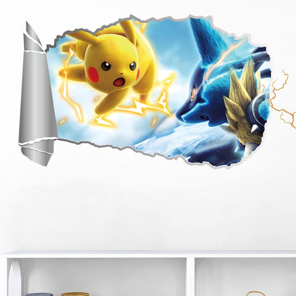 2019 новый стиль Наклейка на стену Pokemon Go Пикачу Покемон мультфильм 3D Наклейка на окно