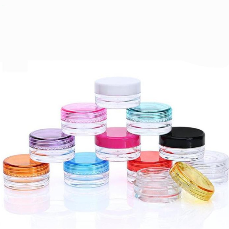 Оптовая продажа, 3 г/мл, Круглый прозрачный пластиковый образец, ps jar box 10 шт./упак.