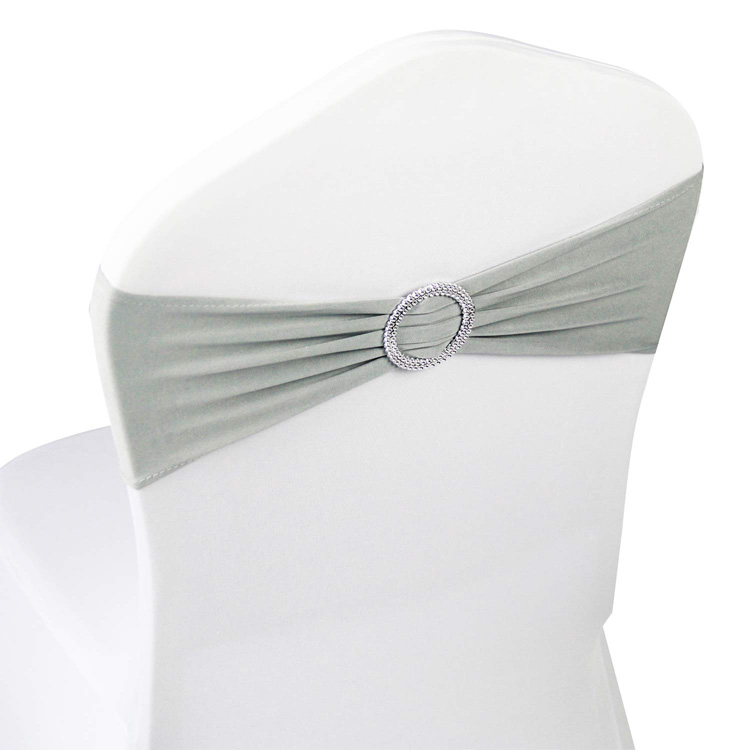BS00136 silver wedding decoration chair covers and sashes with buckle chair band