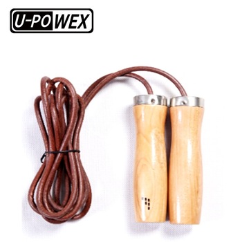 Спортивная Утяжеленная Скакалка Upowex для силовых тренировок, деревянная ручка, кожаная Скакалка