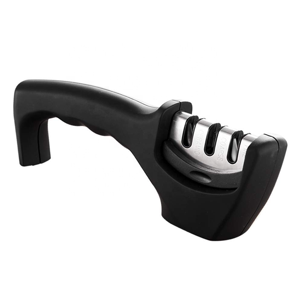 China kitchen professional manual stainless steel 3 stage knife sharpener