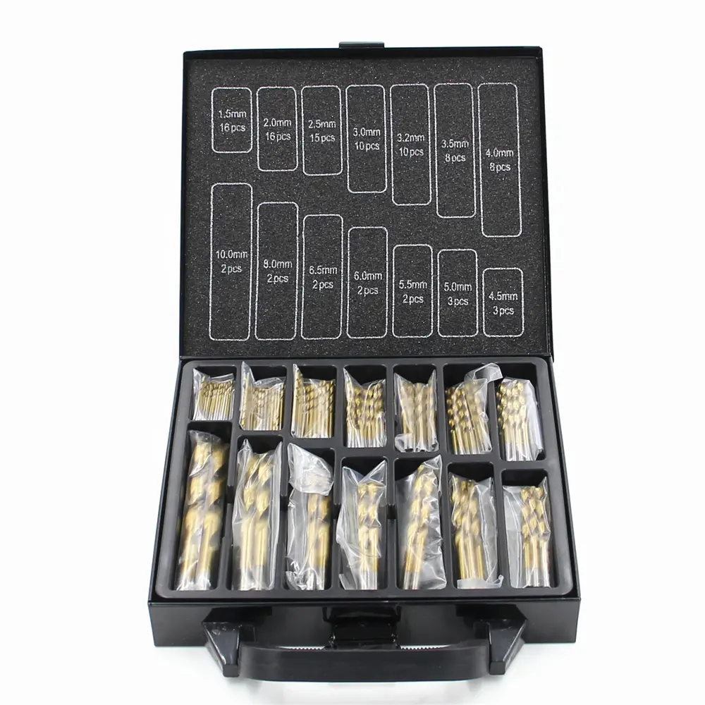 99PC 1.5-10mm HSS4241 Titanium plating Twist Drill Opener Set for Stainless Steel and Hard Metal Steel Drilling