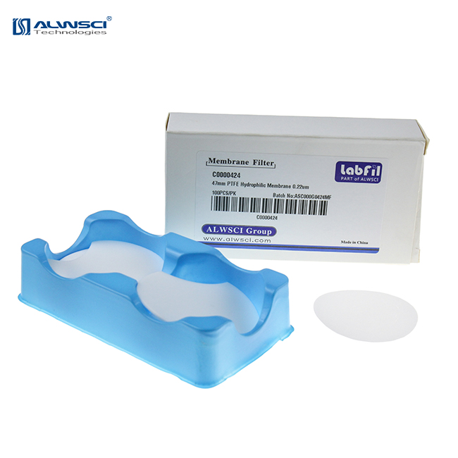 ALWSCI 47 мм 0,22 микрон PTFE Гидрофильная мембранная фильтровальная бумага для подготовки образцов hplc