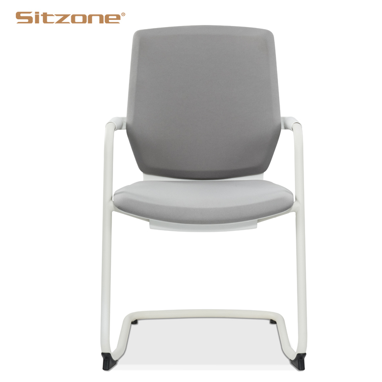 2020 Office Used White Color Plastic Frame Conference Chair without wheels
