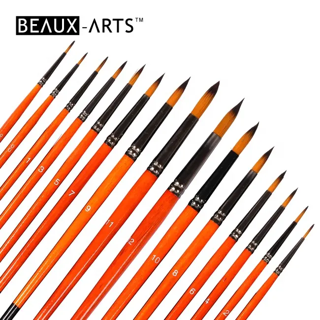 Round Synthetic Hair Paint Brush Set Art Brushes For Acrylic Painting Set