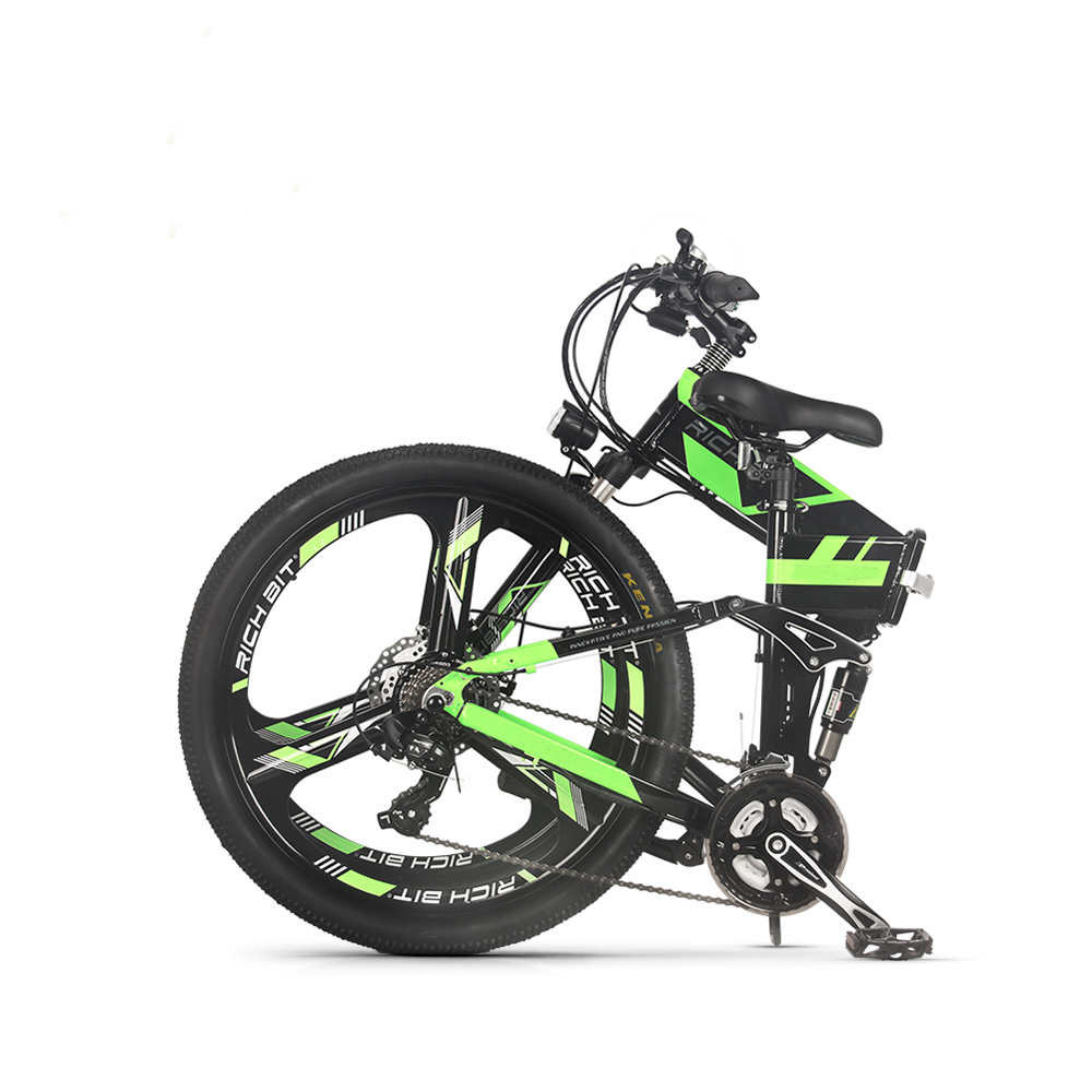 OEM TOP-860 battery powered operated electric bicycle bike folding ebike 26 inch mountainbike full suspension