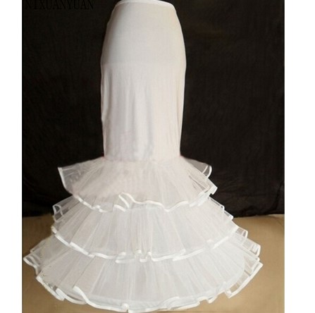 Оптовая продажа белый 1 обруч 3 слоя Формальные Underskirt Русалка Свадебные аксессуары WF947