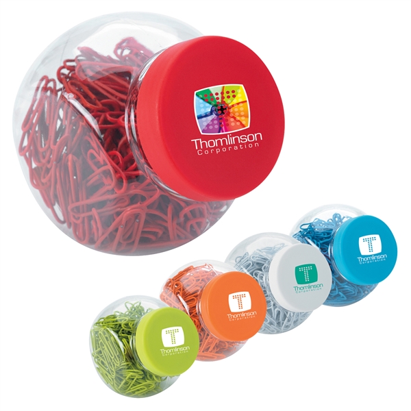 200 pcs fancy desktop transparent PP Plastic candy pot solid screw up round lid paper document stationery clip organizer