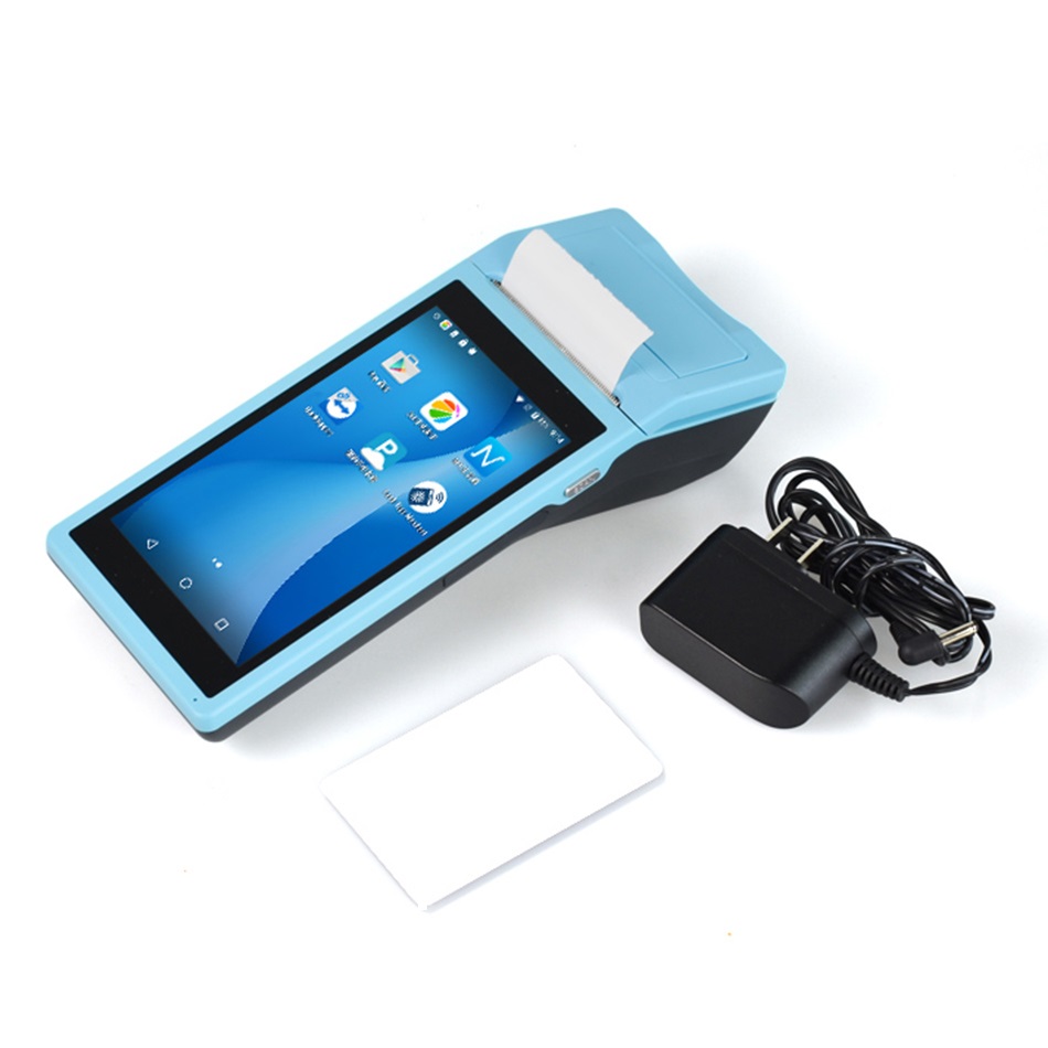 LASAET Мобильный POS Android PDA с NFC считывателем и встроенным термопринтером 58 мм