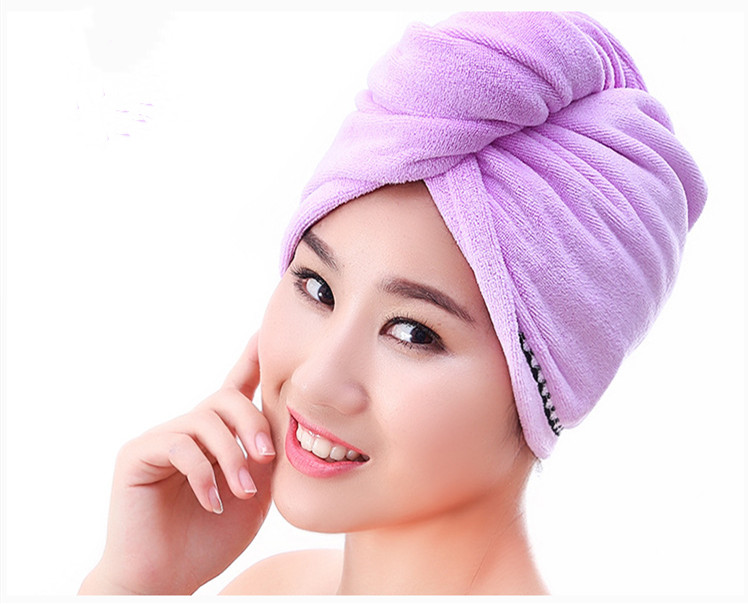 Fashionable microfiber fast drying shower cap salon hair wrap towel for lady