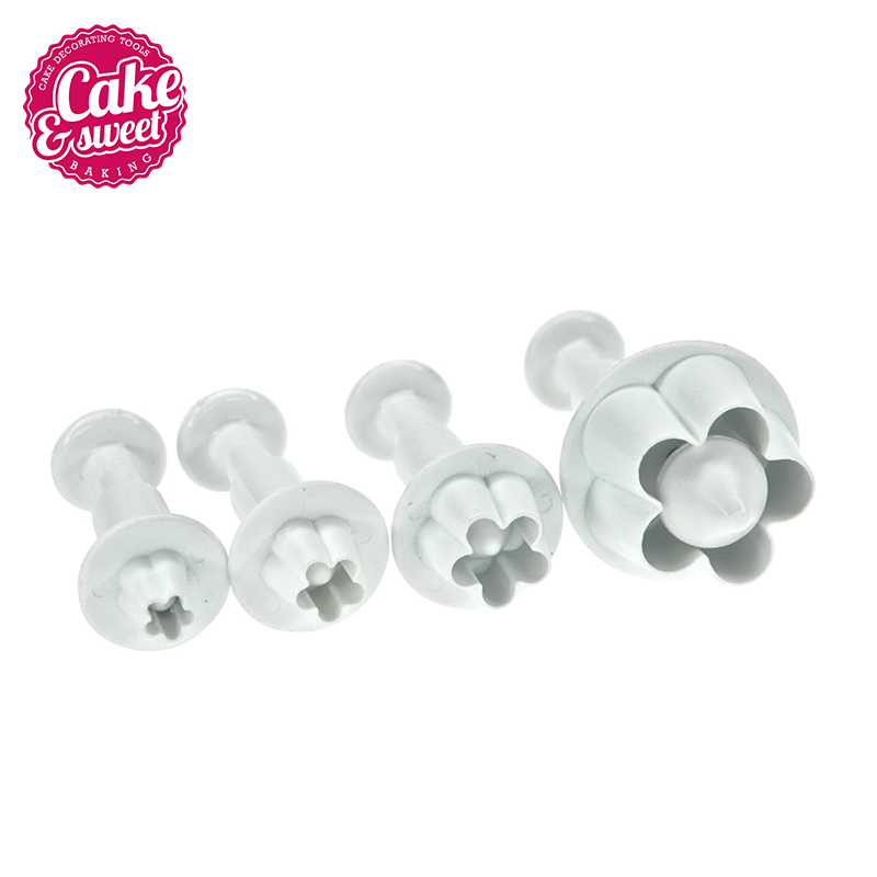 Набор из 4 цветок fondant (сахарная) резец плунжера