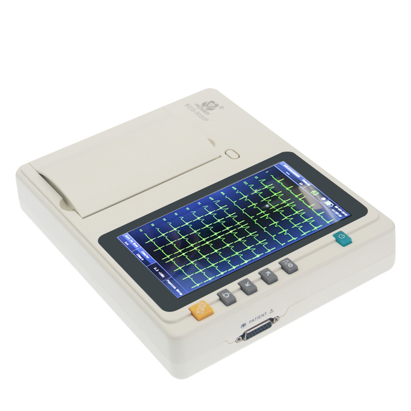 YKD ECG-3030P с высоким разрешением 3-канальный блок питания Цифровой Электрокардиограф/ЭКГ машина