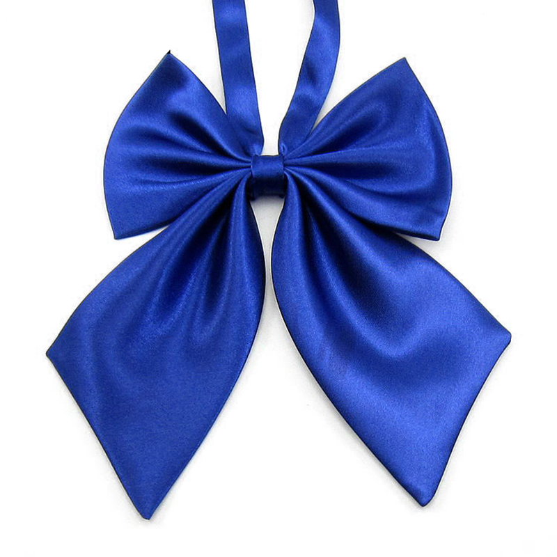Высокое качество полиэстер шелк bowties воротник цветок кабельные стяжки чистый цвет галстук бабочка для женщин