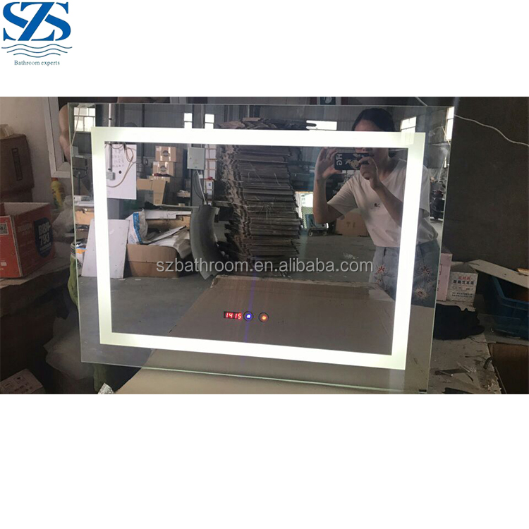С подсветкой led зеркало с aniti туман и цифровые часы