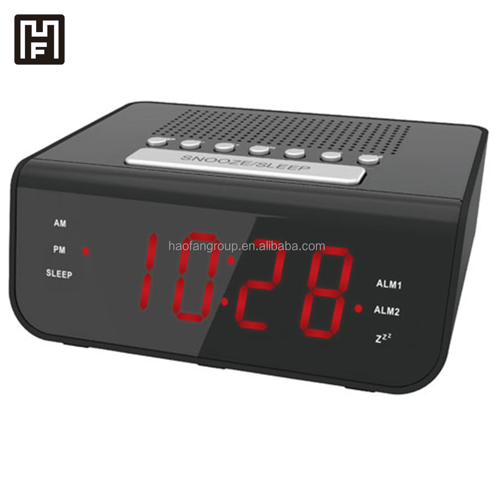 Black Color 0.6" LED Single Day Alarm Clock Radio