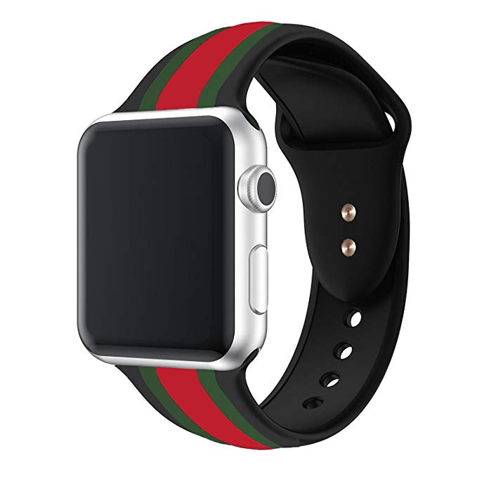 Спортивный ремешок, совместимый с Apple Watch, спортивный прочный мягкий силиконовый ремешок премиум-класса, сменный ремешок для iWatch