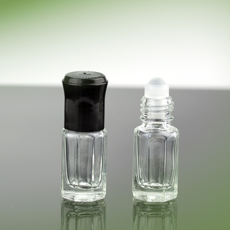 Новый стиль восьмиугольная форма пустая стеклянная бутылка attar Парфюмерное масло со стеклянным роликом 3 мл