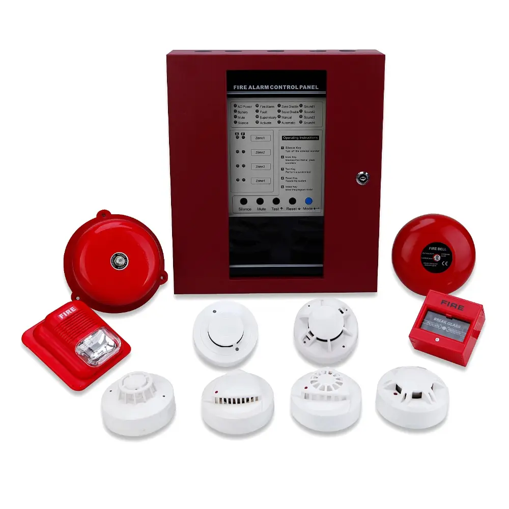 Fire Alarm Control Panel for Sale High Quality 4 Zone Conventional SR-P01-4 220VAC