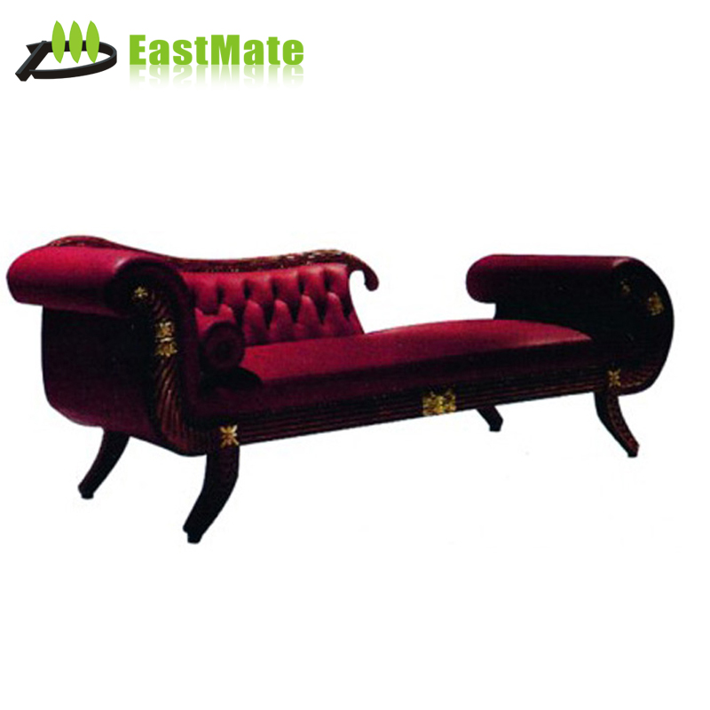 Hot hotel furniture sale Left red chaise lounge with soft back(EMT-LC11)