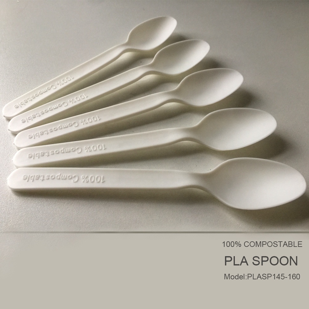 100% biodegradable PLA spoon for ice cream and snack 100% compostable cuchara