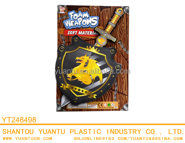 Wholesale pass EN71 test safe kids EVA foam weapen Dragon swords and shields set toy