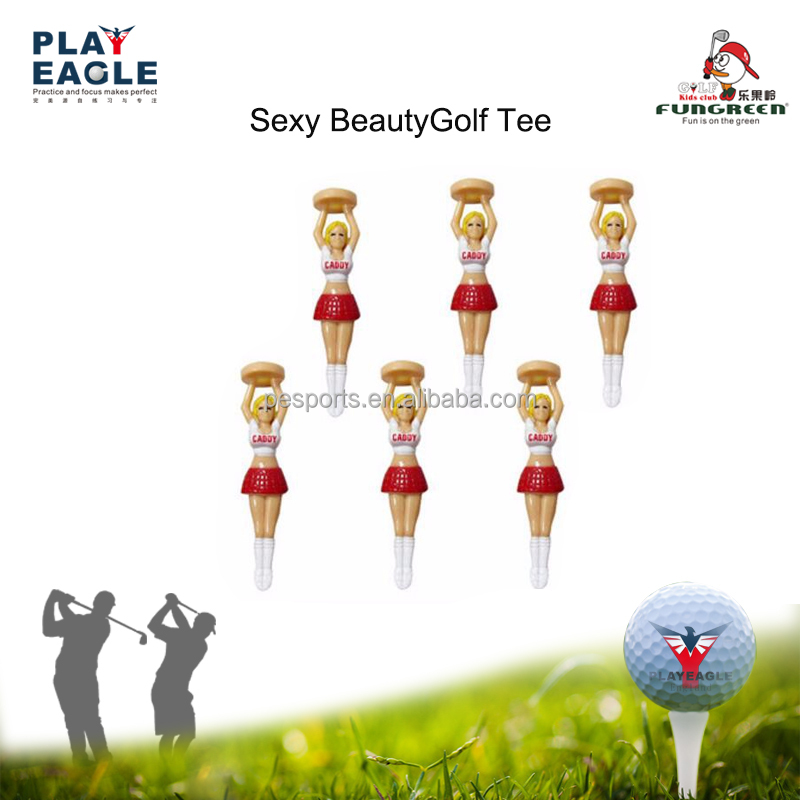 Beauty Sexy Girl Role play Golf Tees With Multi Model Plastic Golf Ball Nails