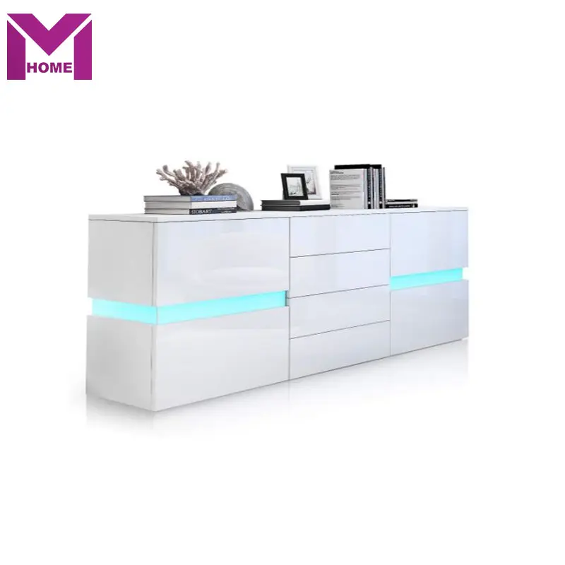 Modern Sideboard Display High Gloss Buffet Cupboard Drawers Luxury Furniture