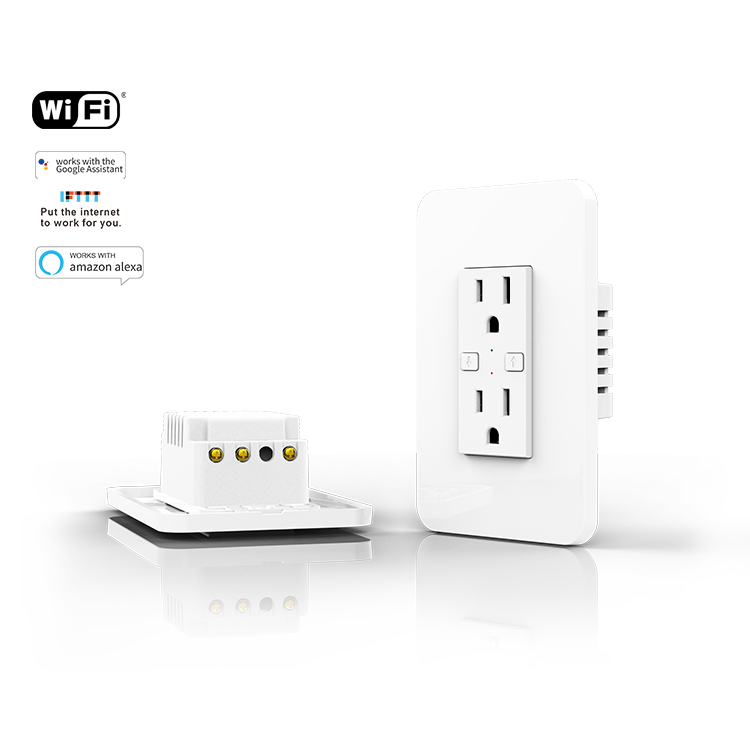 Amazon Alexa 2 gang универсальная розетка smart wifi розетка в стене