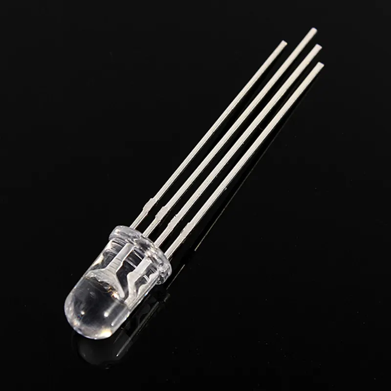 RGB LED Diodes 5mm Common Cathode 4 Pin Tri Color Emitting Diodes Transparent LED Light Bulb Lamp DIY Lighting