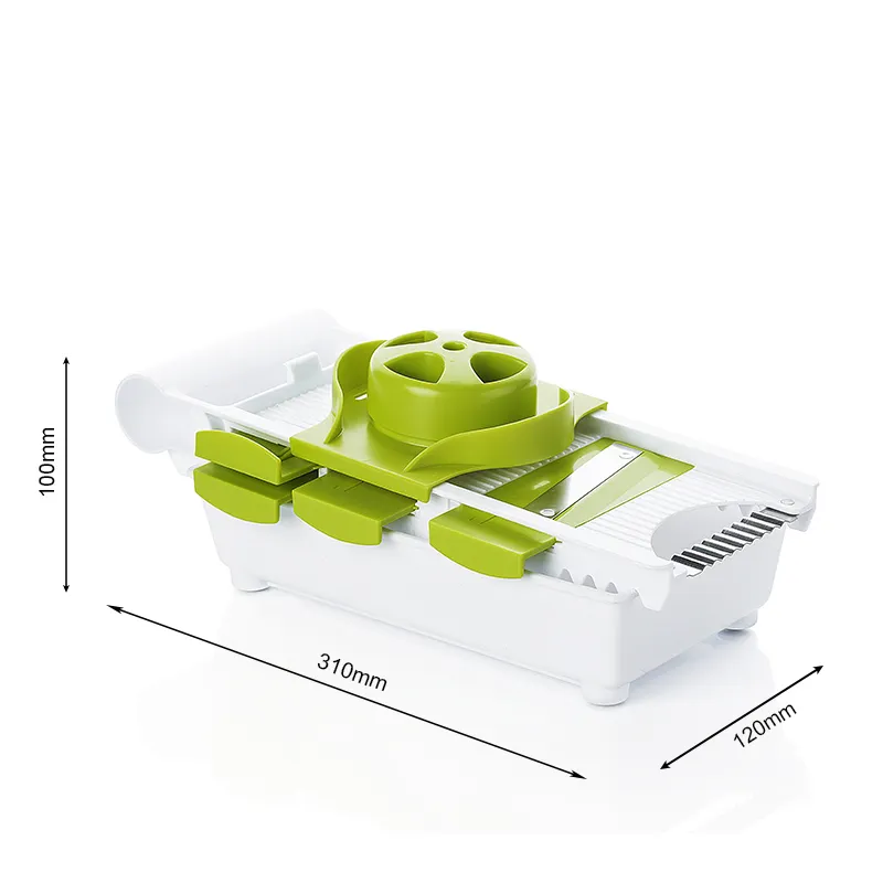 6 in 1 Kitchen Helper 1.1L Capacity Manual Vegetable Shredder - Potato Cutter - Slicer Vegetable - Mandolin Spiral Slicer