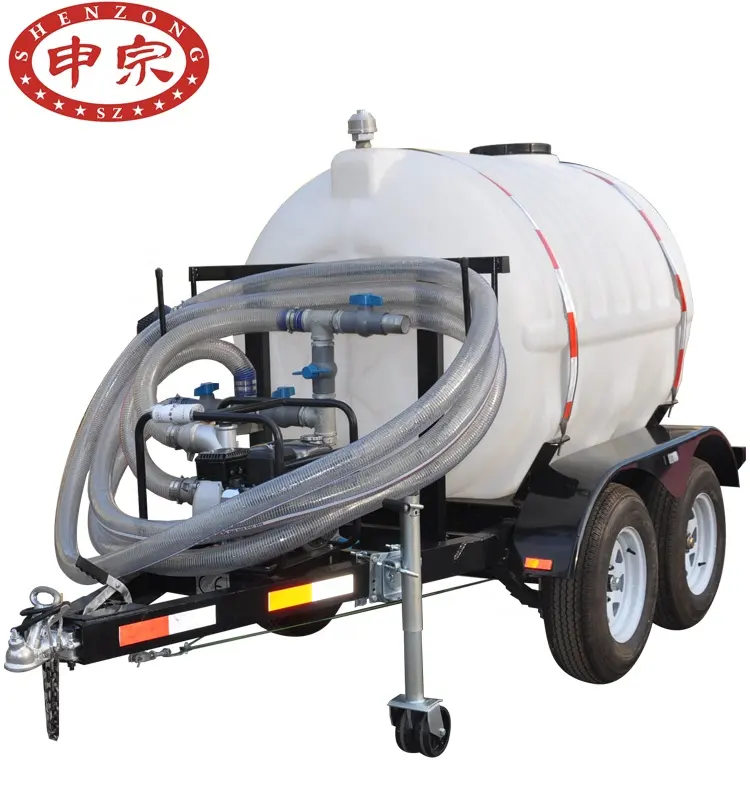 2000L plastic water tanker trailer water bowser truck for sale