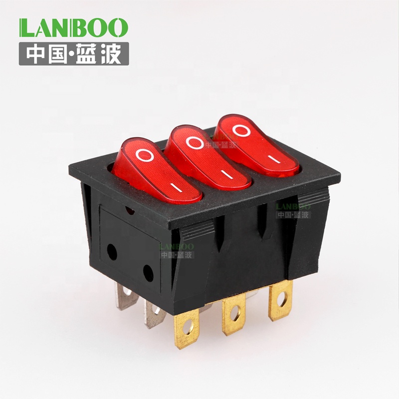 Lanboo CE ROHS 15A 250 В KCD3 3 way кулисный переключатель