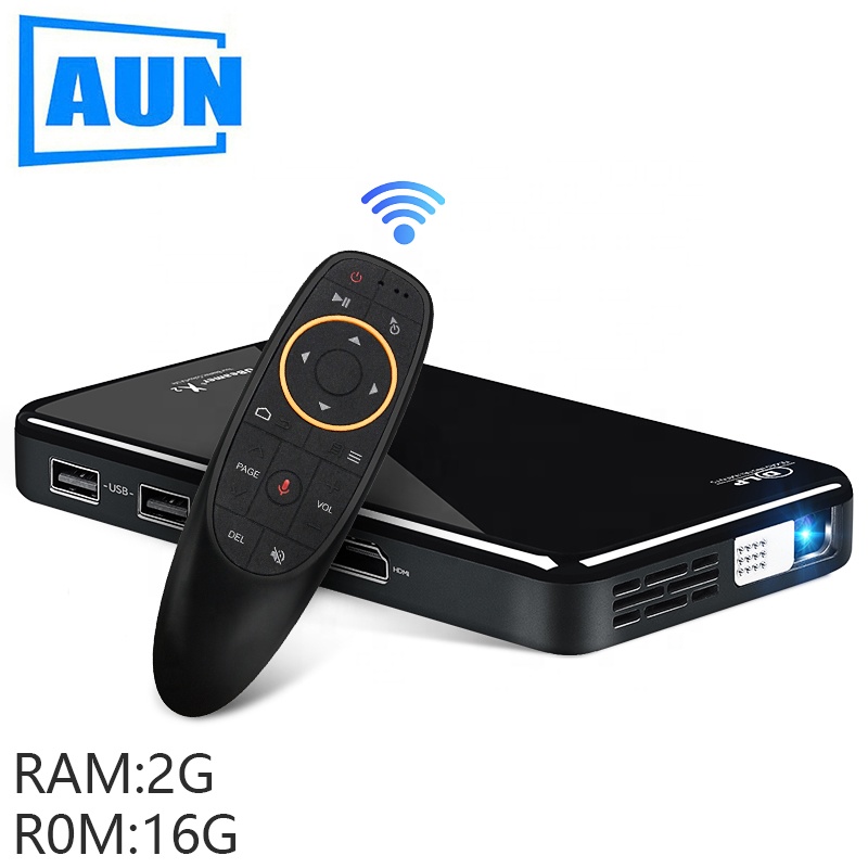 Аун проектор X2 Android 7,1 (RAM:2G, ROM:16G), WIFI, поддержка 1080P, DLP Beamer телефон