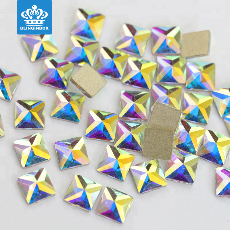 Оптовая продажа кристалл AB Цвет серии 6*8 мм diamond форма дизайн ногтей плоской задней ногтей горный хрусталь
