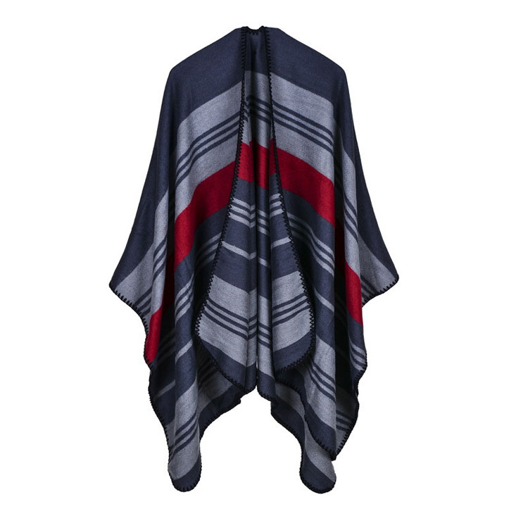 Winter Brand Women Poncho Winter New Cashmere Poncho Cape Plaid Imitation Wool Scarf
