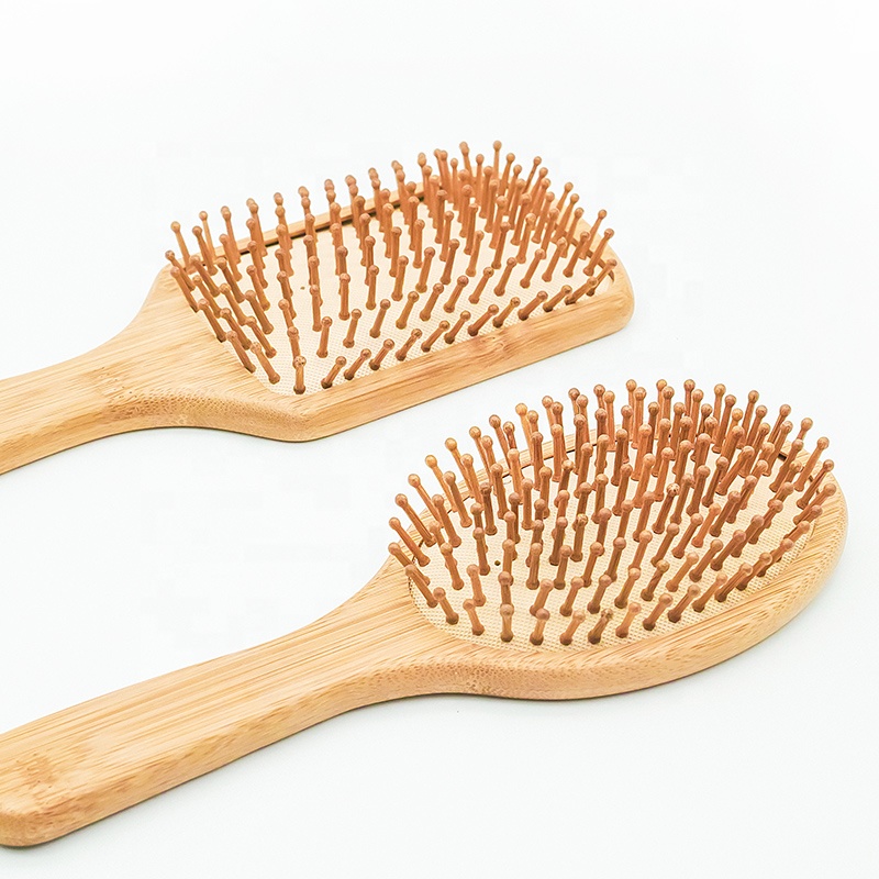 Factory Price 2 Pack Personalize Natural Bamboo Detangling Massage Hair Brush Set