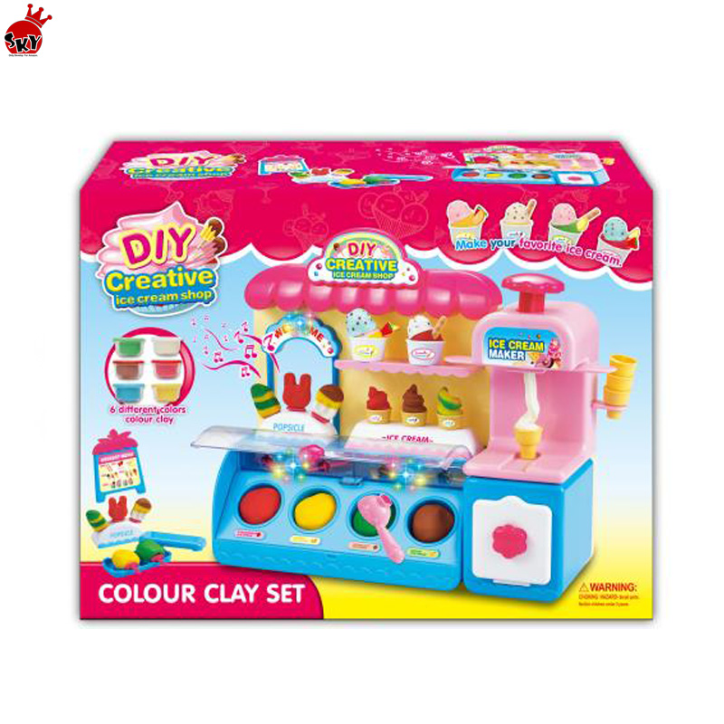 Творческий 3D цвет глины игрушечные лошадки Мороженое магазин машина playdough глина плесень набор инструментов для детей DIY игрушки