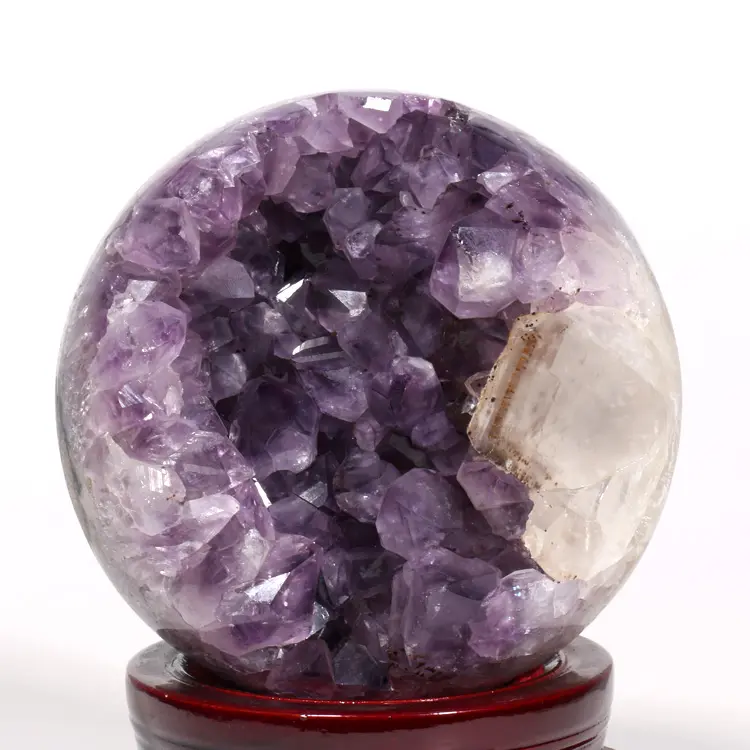 Природный Открытый улыбка Аметист Geode шары рок кластер улыбающиеся сферы