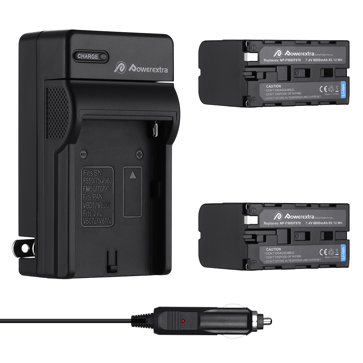 Powerextra Hot Selling Camera SN-F970 Battery Li-ion Camera Battery LCD