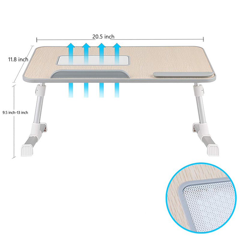 Portable Adjustable Foldable Notebook Bamboo Laptop Desk With Cooling Fan