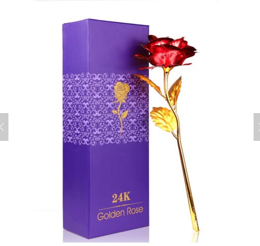Золотой цветок розы на День святого Валентина 24k золотой фольга роза цветок свадебный подарок с подарочной коробкой