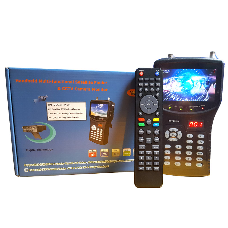[Натуральная кожа] KPT-255H + DVB-S2 Цифровой спутниковый Finder метр с MPEG-2/MPEG-4 отвечающих требованиям подсветка с AHD/TVI/CVI & anlogy видео