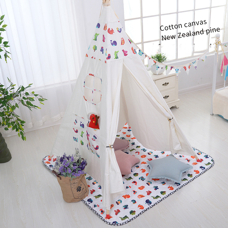 Детская парусиновая палатка tipi, детский игровой тент индейский вигвам, игровой домик для дома и улицы, складная игрушечная палатка для детей