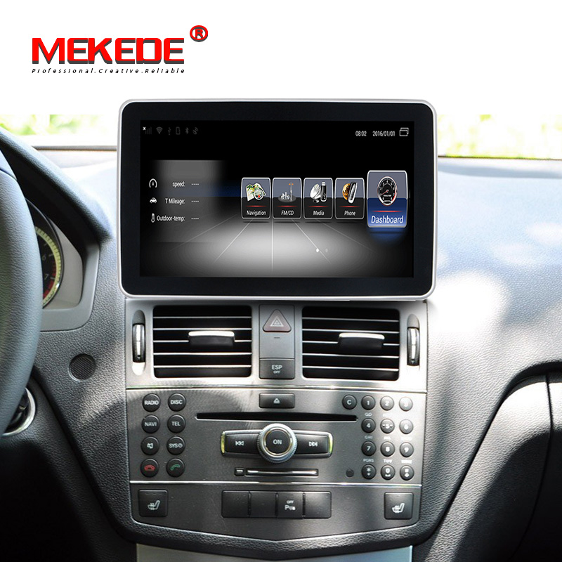 Mekede 9 "Android7.1 4Core автомобильный радиоприемник dvd-проигрыватель с GPS для Benz C Класс W204 s204 2008 2009 2010 мультимедийная система автомобиля 4 аппарат не привязан к оператору сотовой связи, Wi-Fi, 3 + 32 ГБ
