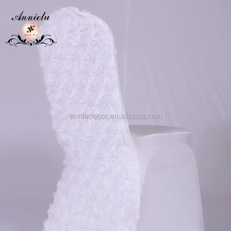 Fancy white spandex rosette wedding chair cover