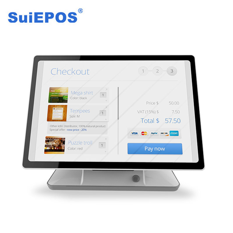 Android POS 15 дюймов сенсорный pos терминал с принтером для ресторана