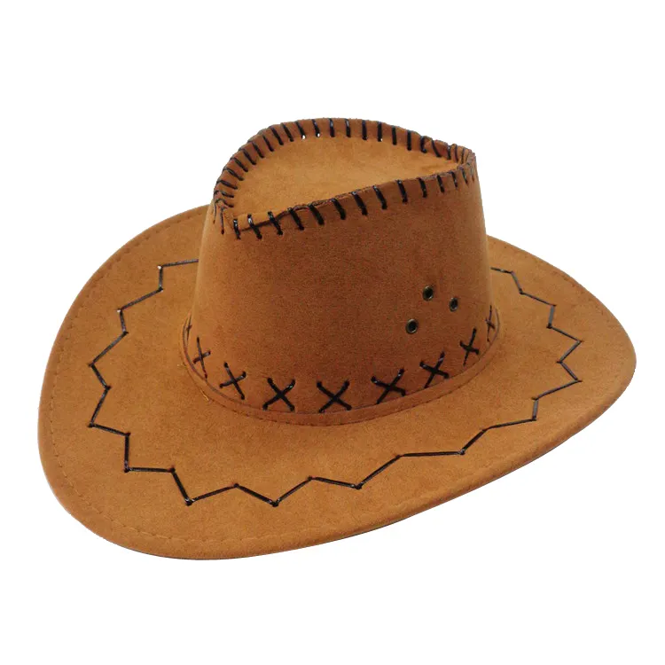 Blank logo custom cheap promotional suede cowboy hat