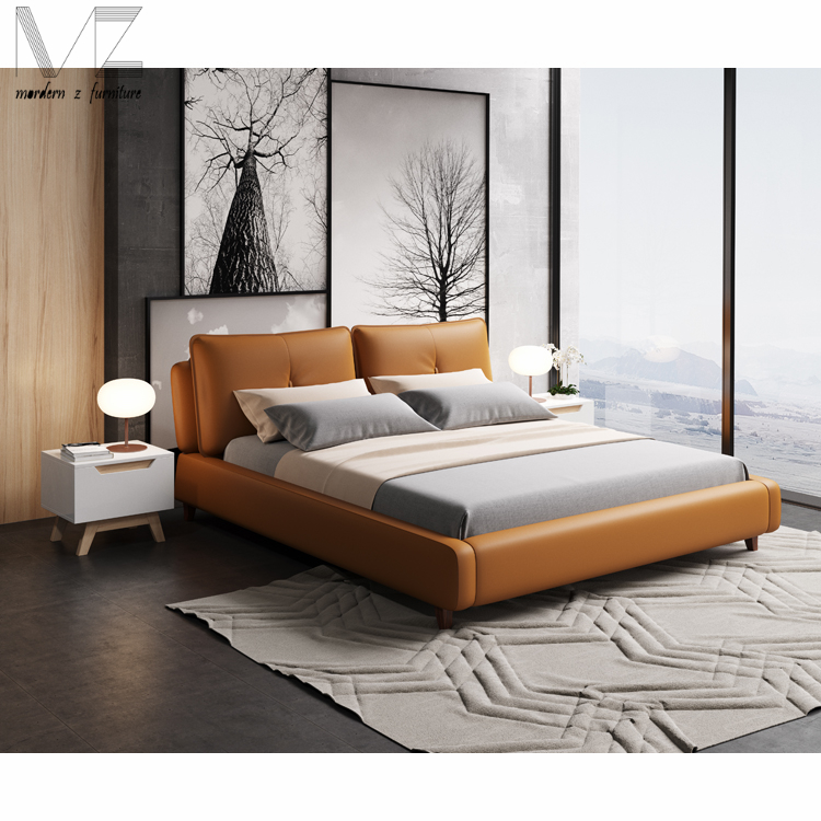 Современная удобная деревянная кровать king size