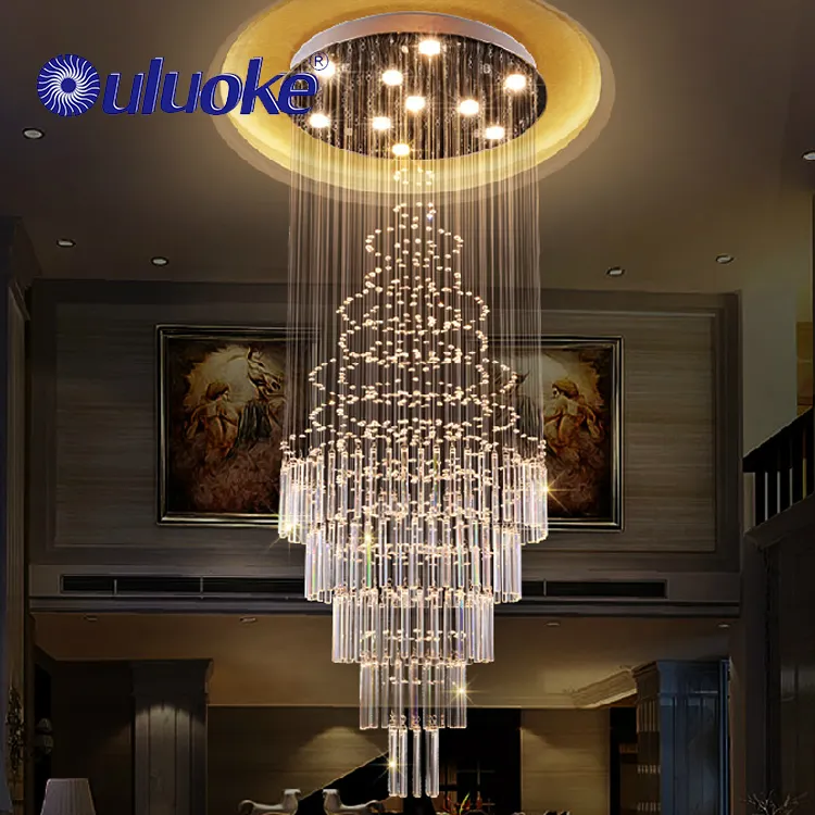 Nordic Hotel Villa Staircase Wedding Indoor Lighting Decorative Customized Modern Luxury Led Crystal Chandelier
