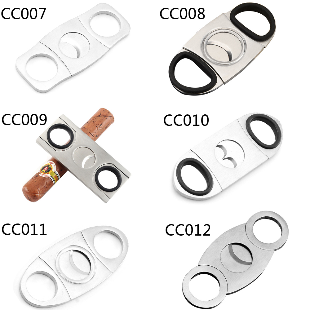 Резак для сигар из нержавеющей стали с двойным лезвием LVHE CC007-CC012 Free